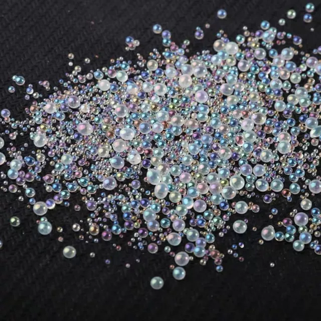 50 Gram Crystal Tiny Glass Caviar Microbeads Bubbles Balls 0.6mm-3mm Nail DIY