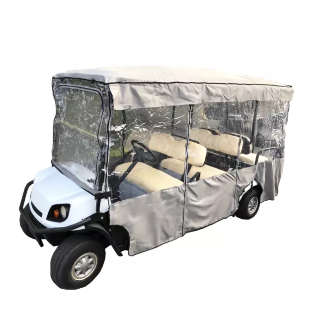 Universal 6 Passenger Seater Golf Cart Driving Enclosure Cover 119" Roof - Grey