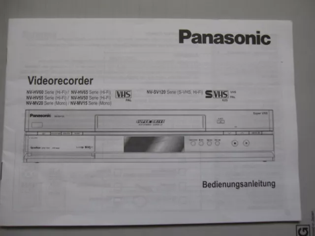 Originale Bedienungsanleitung. Panasonic. Videorecorder.