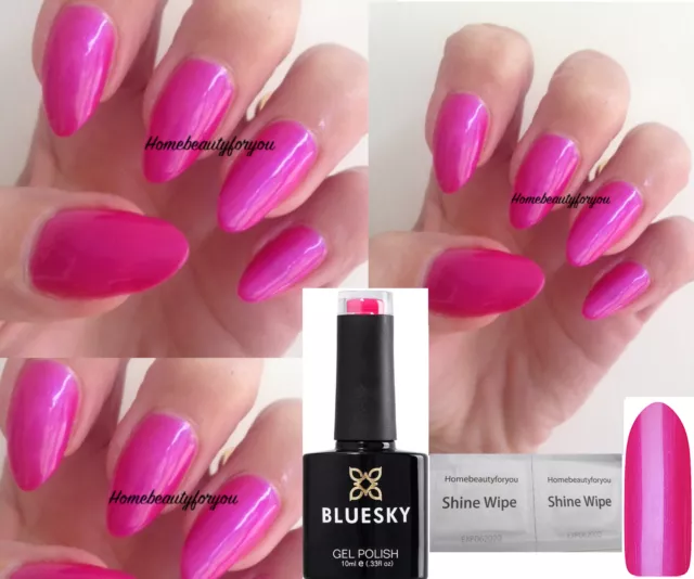 Bluesky Gel Nail Polish Hot Pink Shimmer Margarita Magenta 80506 Uv Led Soak Off