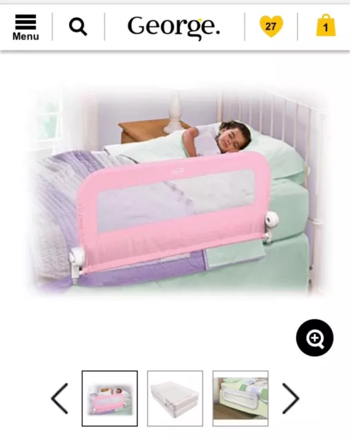 Grow with me single bed rail - Pink