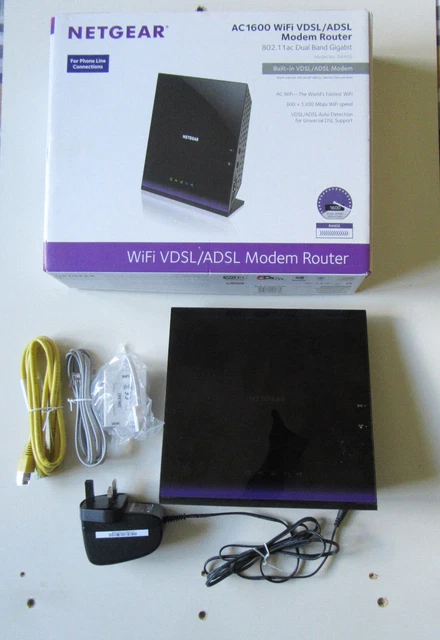 NETGEAR D6400 AC1600 Mbps Wireless AC Router (D6400-100UKS) - Boxed