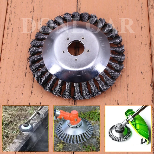 STEEL WIRE WHEEL Garden Weed Brush Lawn Mower Trimmer Brush Tools