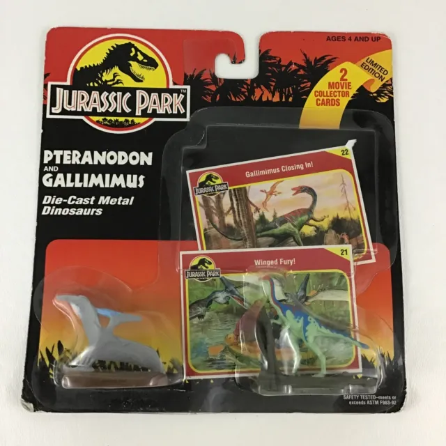 Jurassic Park Pteranodon Gallimimus Die Cast Metal Dinosaurs Vintage Kenner 1993