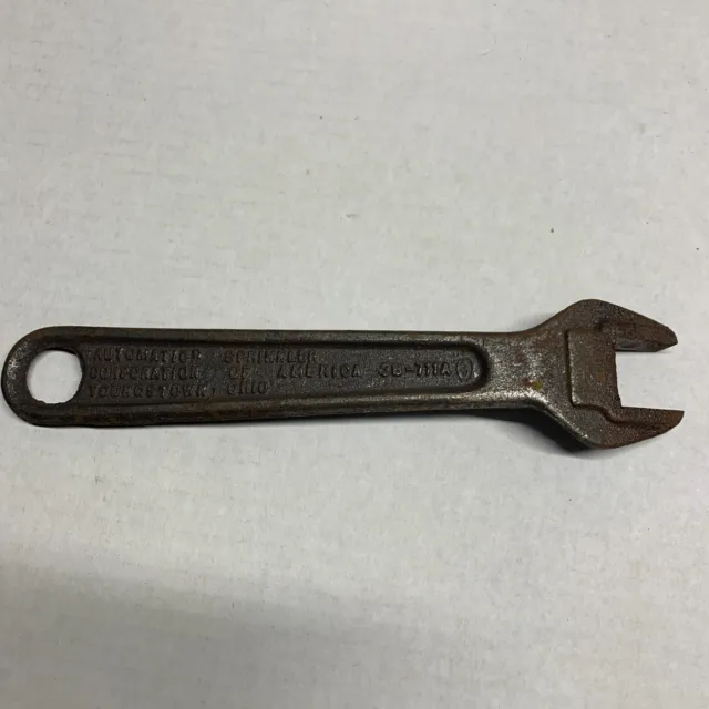 Vtg. Automatic Corp. Fire Sprinkler Standard Wrench Tool Youngstown, Oh RARE
