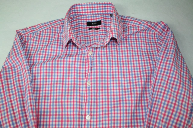 Boss Hugo Boss Men's Size 16 34/35 Sharp Fit Long Sleeve Button Up Shirt