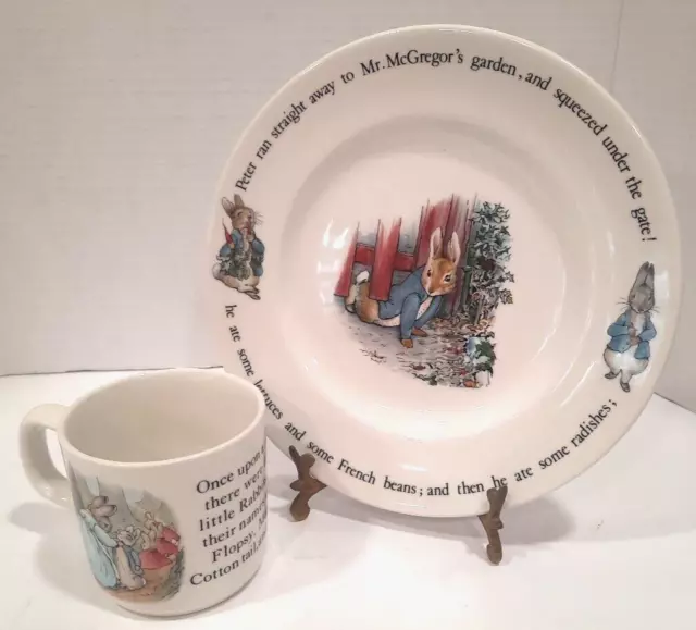 1993 Wedgwood of Etruria & Barlaston Beatrix Potter Peter Rabbit Child Dish Set