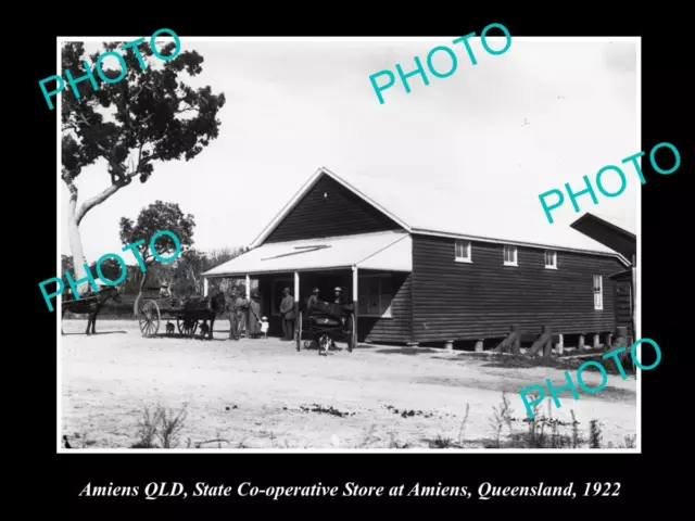 OLD LARGE HISTORIC PHOTO OF AMIENS QUEENSLAND THE STATE CO-OP STORE c1922