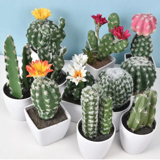 Artificial Succulent Plants Potted Small Faux Fake Cacti Indoor Outdoor Decor UK