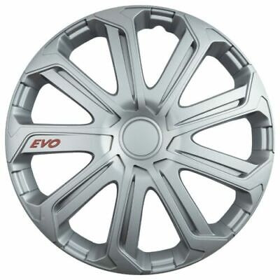 Wheel Trims 14" Hub Caps EVO Plastic Covers Set of 4 Silver Black Specific Fit