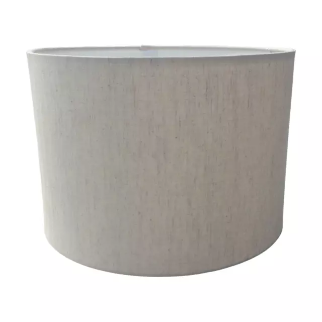 Lampshade Handmade in UK - NATURAL LINEN DRUM SHADE