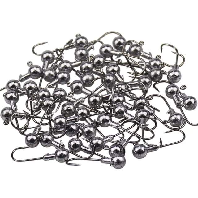 100 UNPAINTED NO Collar Ball Jig Head Pan fish Crappie Trout
