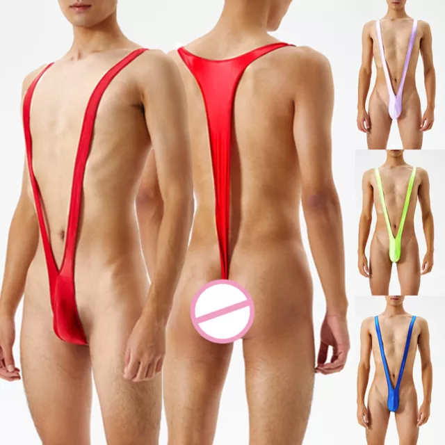 Mankini Une Pièce En Forme De V Profond Pour Hommes Sous-Vêtements À 》