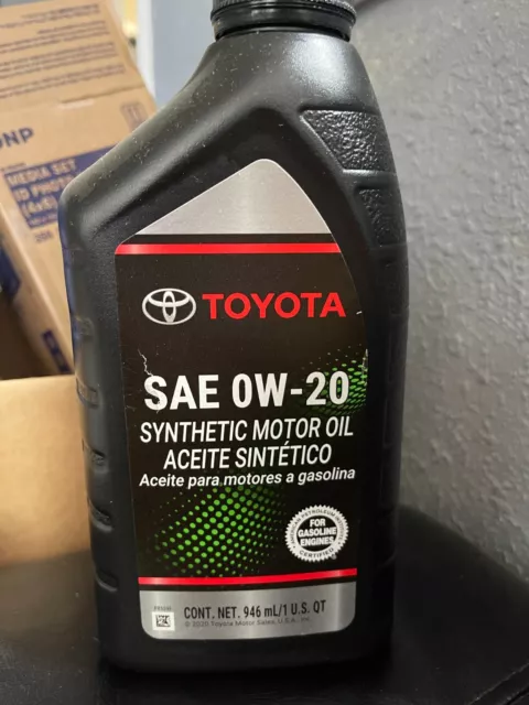 6 Pack Genuine Toyota SAE 0W-20 Synthetic Motor Oil 00279-0WQTE-01