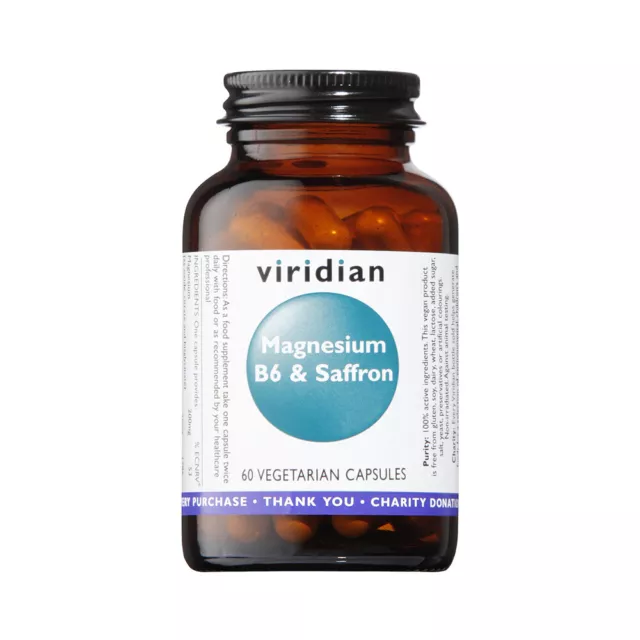 Viridian Magnesium B6 & Saffron 60 Vegetarian Capsules