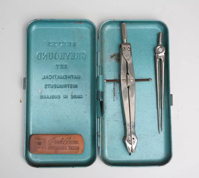 Reeves Greyhound Protractor MATHEMATICAL INSTRUMENTS England Bus Antique Vintage