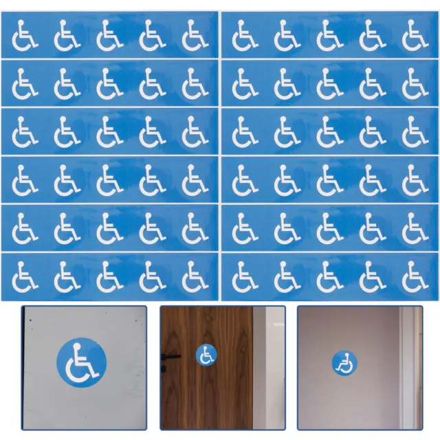 12 Sheets Disabled Wheelchair Stickers Adhesive Disabled Wheelchair Symbol Sign