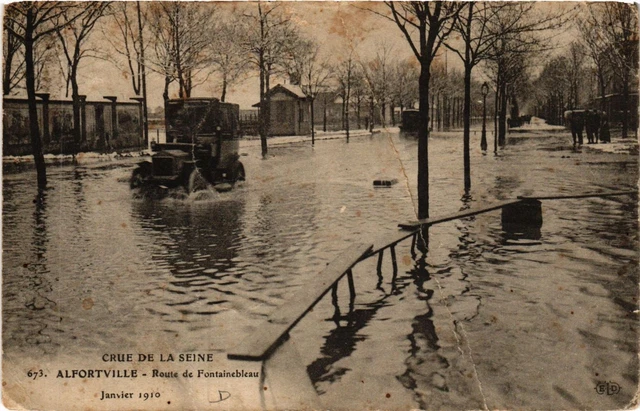 CPA Crue de la Seine - ALFORTVILLE-Route de Fontainebleau-January 1910 (659687)