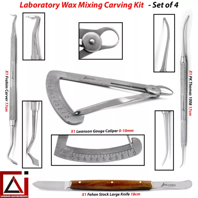 Kit de escultura de arcilla moldeada para talla dental conjunto de 4 herramientas de modelado de cera perfectas