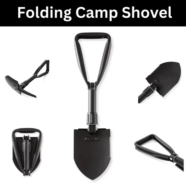 Folding Shovel Survival Multi Tools Pouch Outdoor Garden Camping Hiking Spade