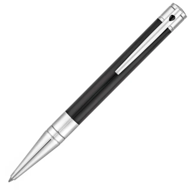 S.T. DUPONT D-Initial Ballpoint Pen - Black Lacquer Chrome Trim - NEW