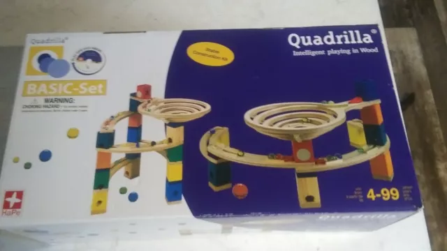 QUADRILLA~INTELLIGENT PLAYING IN WOOD BASIC SET 100+ items MARBLE MAZE  HaPe New