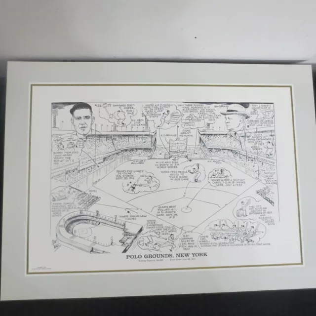 1990 Sporting News 16x22 Litho by Amadee Polo Grounds Mel Ott/Mcgraw