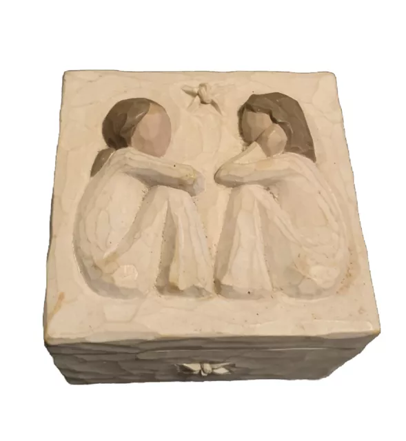 Willow Tree Ceramic Keepsake/Trinket Box “Friendship” Susan Lordi 2003 EUC