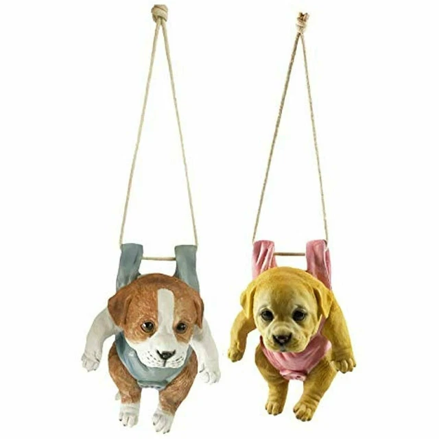 Urbalabs Best Buddies Baby Boy and Baby Girl Hanging Ceramic Puppy Nursery