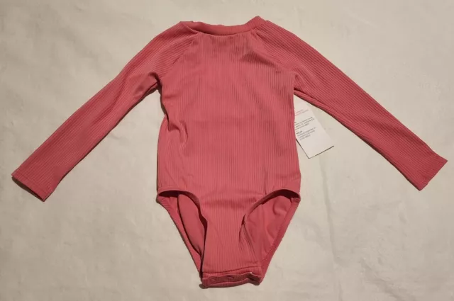 NWT Old Navy Pink Long Sleeve 1PC Rashguard Swimsuit Baby Toddler Girl