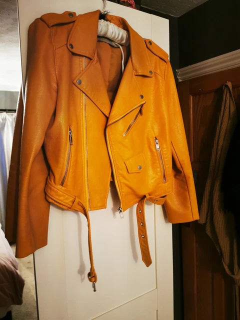 Yellow moto jacket zara deals