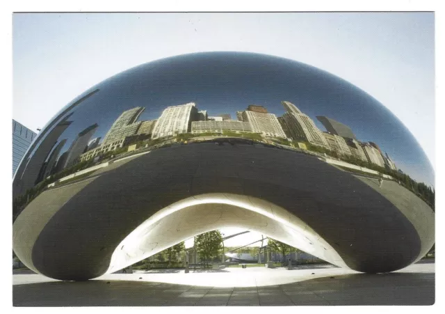 CHICAGO IL Postcard THE BEAN/CLOUD GATE Kapoor Art Sculpture MILLENNIUM PARK