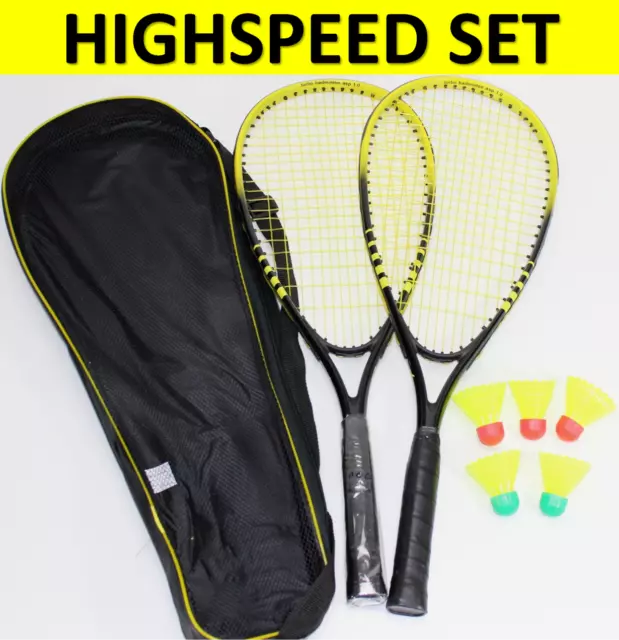 Highspeed Badminton Set inkl 5 Speed Balls Turbo beach rapid fast ball kom+