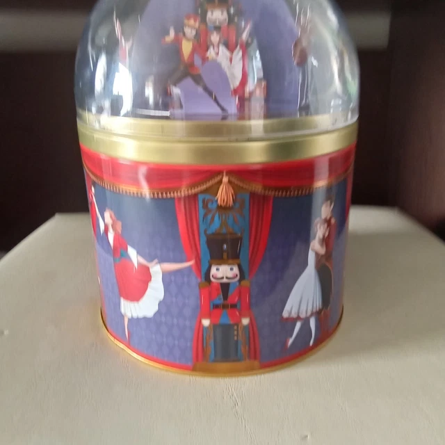 BELMONT MUSICAL BISCUIT Tin 125g Empty Rotating Dome Nutcracker Working