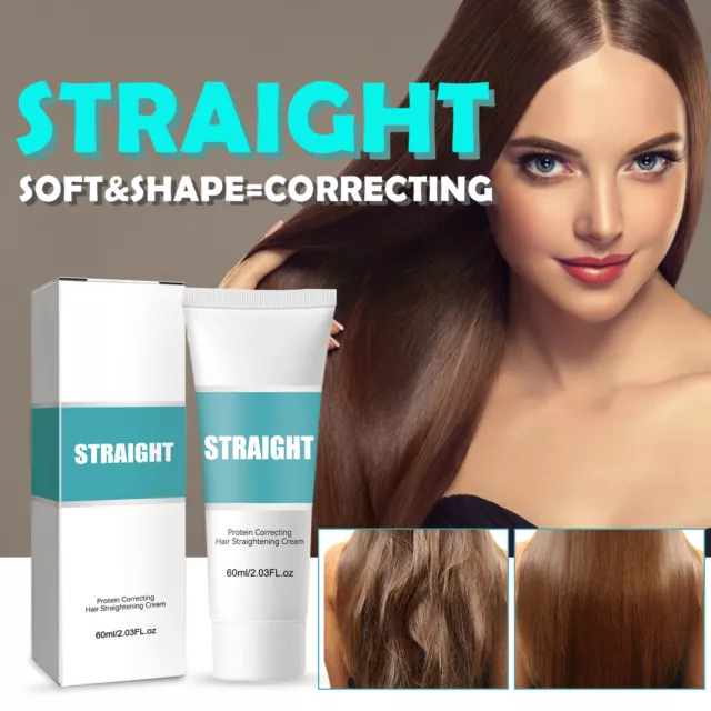 Protein Hair Straightening Cream Silk Gloss Smooth Rough Hair Repair Straight