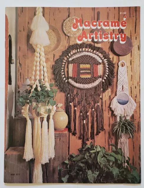 Vintage 1977 Macrame Artistry 15 Patterns 23 pages Hanging Shelves Double Plant