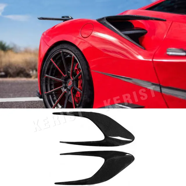 Pour Ferrari F8 Gtb GTS Spider Tributo Carbone Fibre Arrière Côté Séparateur Lip