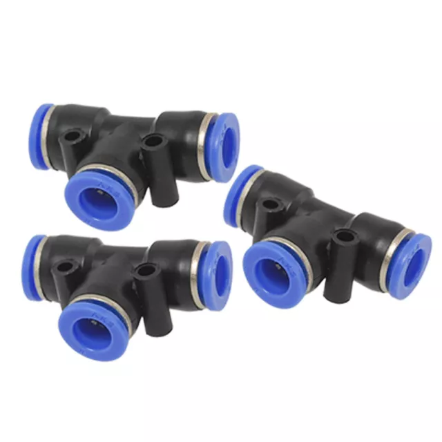 Accesorio Neumática de 8mm Hacia Adentro Racor Junta Adaptador Conector 3Pcs