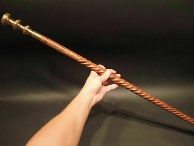 Victorian Handcrafted Head brass Wands Gift Style Spiral Rope Twisted handmade