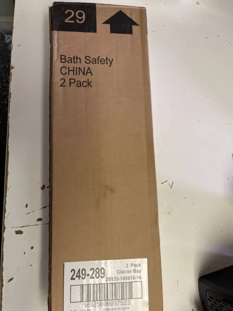 2 Packs of 2 New White Glacier Bay Safety 16in Assist Bar (Total of 4) 