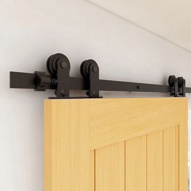 TOP MOUNT 516FT Upgraded Bypass Sliding Barn Door Hardware Kit for