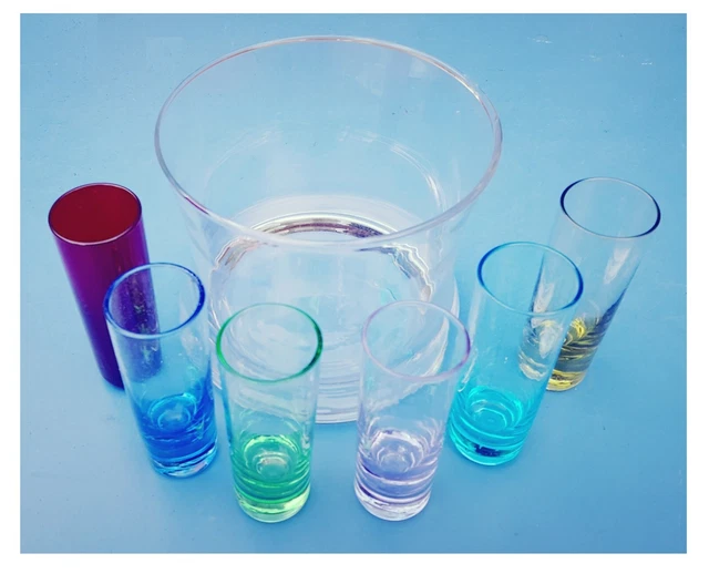 Servizio 7 pezzi vodka Elegance style 6 bicchieri lavorazione artigianale