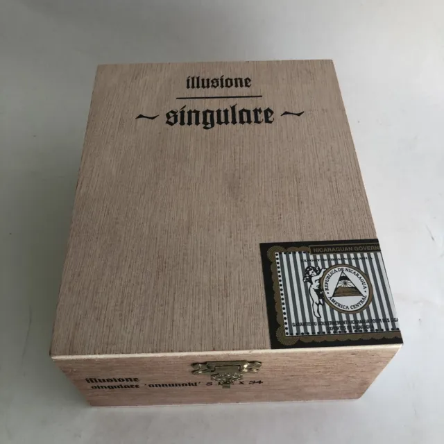 Cigar Box Illusione Singulare Annunaki EMPTY Wooden Storage Stash Box
