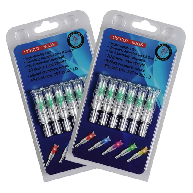 2 Packs Green Lighted Nock New Long Time .297 to 302 I.D. For Crossbow 6Pcs/Pack