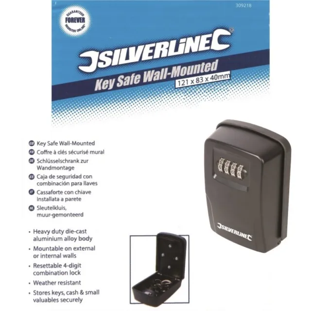 SilverlineTools Key Safe Internal/External Wall-mount (121 x 83 x 40 mm) #309218
