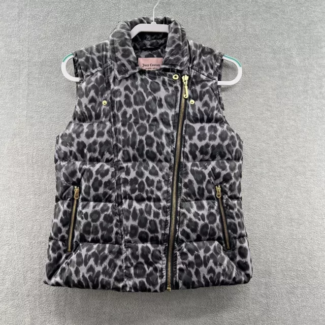 juicy couture Leopard Puffer vest size m women’s black