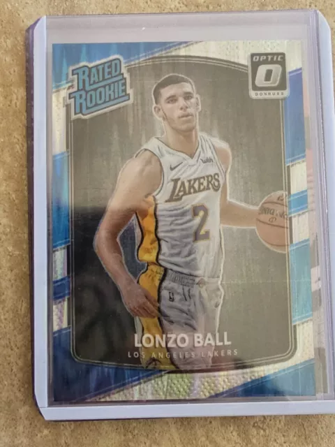 Lonzo Ball Rated Rookie Shock Prizm Donruss Optic Nba Lakers