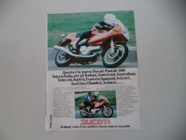 advertising Pubblicità 1980 MOTO DUCATI PANTAH 500