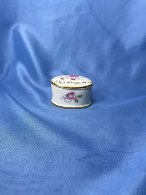 Crown Staffordshire Within You See What Please Me Rose Bone China Trinket Box