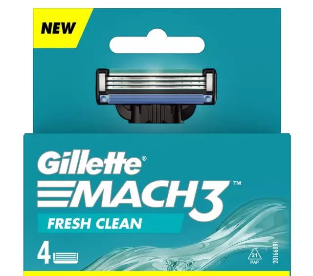 Gillette Mach3 Pack De 4 Cartuchos Cuchillas De Afeitar Para Maquinilla De...